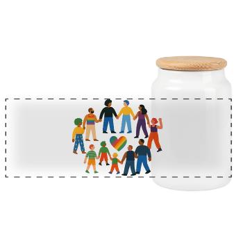 Chosen Family – Queer, Bunt & Verbunden - Panorama Keksdose mit Holzdeckel - Weiß - Vorne