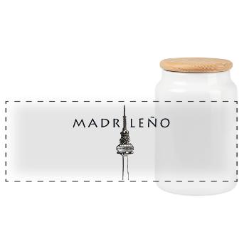 MADRILENIAN - Panoramic Cookie Jar with Wooden Lid - white - Front
