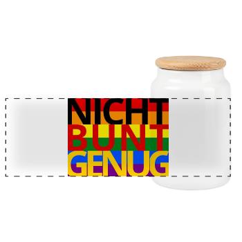 Schwarz Rot Gold ist NICHT Bunt Genug! - Panorama Keksdose mit Holzdeckel - Weiß - Vorne