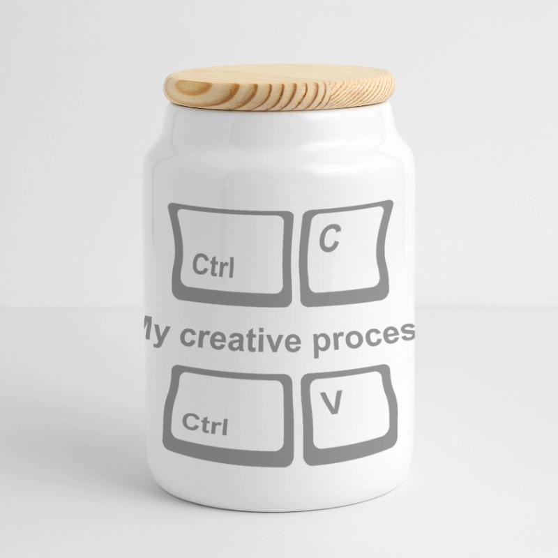 Copy Paste Shirt – Funny Coder & Designer Tee Panoramic Cookie Jar with Wooden Lid