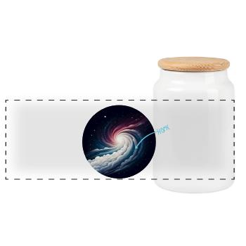 Milchstraße Galaxie Spiralwirbel - Panorama Keksdose mit Holzdeckel - Weiß - Vorne