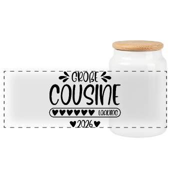 Chargement de Big Cousin 2026 - Boîte à biscuits avec couvercle en bois - blanc - Devant