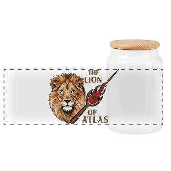 Le Lion Mystique D'AAtlas Moroccan flag - Boîte à biscuits avec couvercle en bois - blanc - Devant