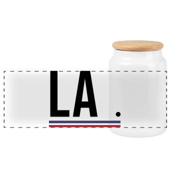 Los Angeles – West Coast Streetwear Shirt - Panoramic Cookie Jar with Wooden Lid - white - Front