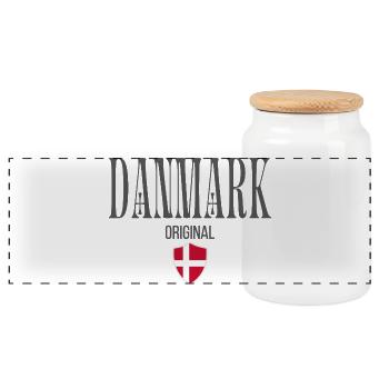 Originally from Denmark, born in Denmark - Panoramic Cookie Jar with Wooden Lid - white - Front