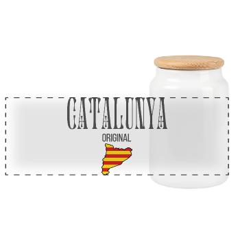 Originaire de Catalogne, né en Catalogne - Boîte à biscuits avec couvercle en bois - blanc - Devant