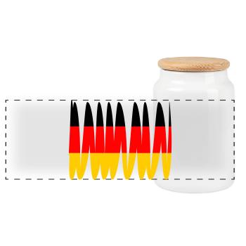 Drapeau de l’Allemagne - Boîte à biscuits avec couvercle en bois - blanc - Devant