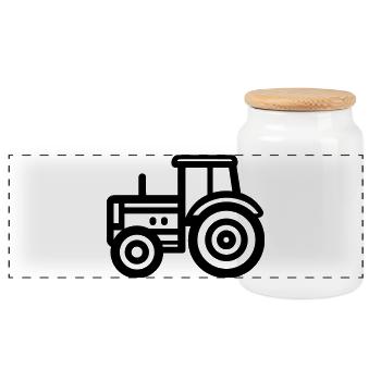 tracteur - Boîte à biscuits avec couvercle en bois - blanc - Devant