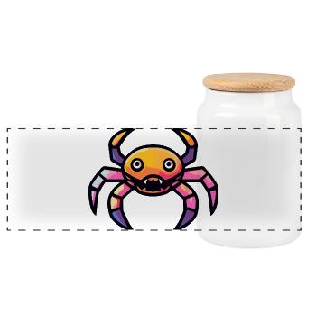 Crabe Crabe Zombie - Boîte à biscuits avec couvercle en bois - blanc - Devant