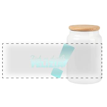 First name Felizia - Panoramic Cookie Jar with Wooden Lid - white - Front