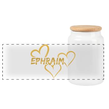 Don pour Éphraïm - Boîte à biscuits avec couvercle en bois - blanc - Devant
