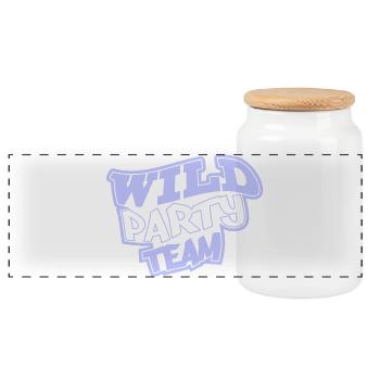 Wild Party Team Graffiti - Panorama Keksdose mit Holzdeckel - Weiß - Vorne