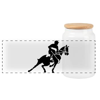Polo - Boîte à biscuits avec couvercle en bois - blanc - Devant