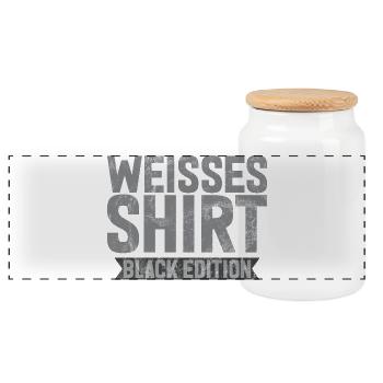 Chemise Blanche Édition Noire Drôle de Dicton - Boîte à biscuits avec couvercle en bois - blanc - Devant