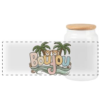 Boujou Normandy Pride Hello - Panoramic Cookie Jar with Wooden Lid - white - Front