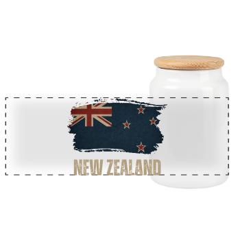 Drapeau Grunge de la Nouvelle-Zélande - Boîte à biscuits avec couvercle en bois - blanc - Devant