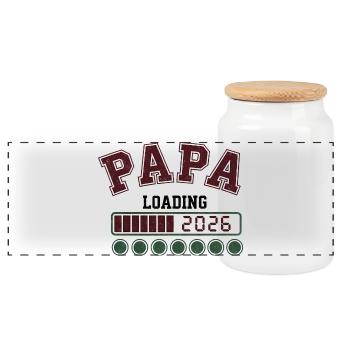 Papa 2026 Loading - Panorama Keksdose mit Holzdeckel - Weiß - Vorne