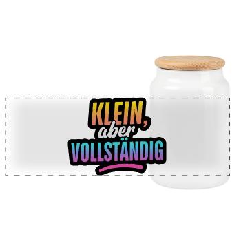 Klein, aber Vollständig - Panoramic Cookie Jar with Wooden Lid - white - Front