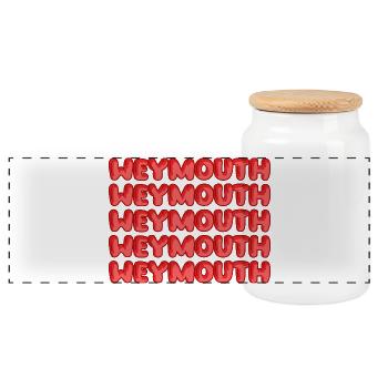 Weymouth - Boîte à biscuits avec couvercle en bois - blanc - Devant