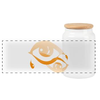 Love - Panoramic Cookie Jar with Wooden Lid - white - Front