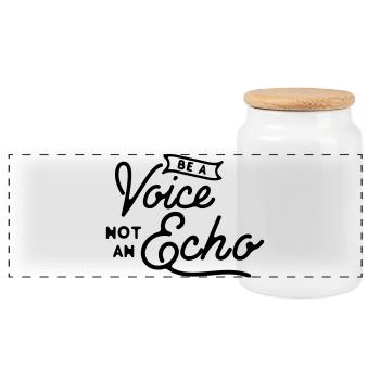 Soyez une voix, pas un écho - Intégrité du leadership - Boîte à biscuits avec couvercle en bois - blanc - Devant