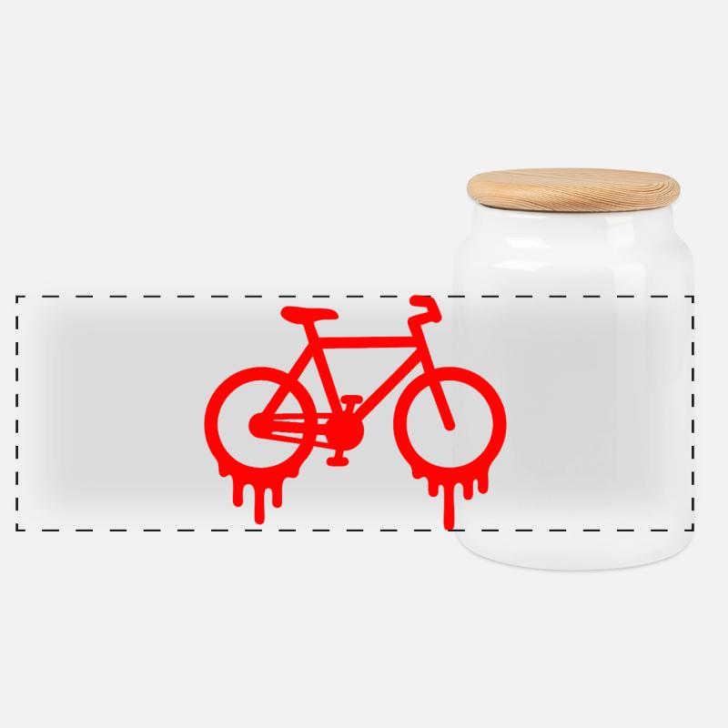 Tropfendes Fahrrad-Graffiti - Panorama Keksdose mit Holzdeckel - Weiß