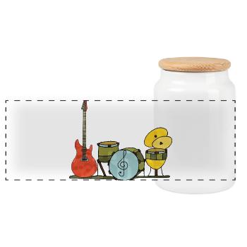 Musical instruments - Panoramic Cookie Jar with Wooden Lid - white - Front