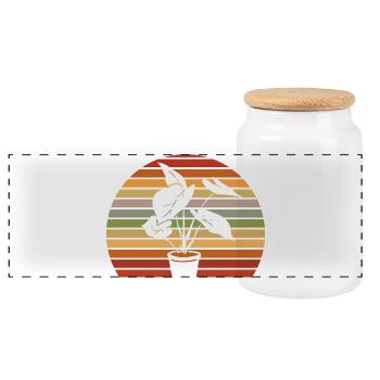 Garden & Plant Lovers Gifts - Panoramic Cookie Jar with Wooden Lid - white - Front