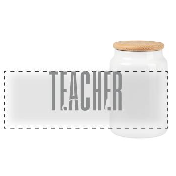 Journée d’appréciation des classes de l’équipe des enseignants - Boîte à biscuits avec couvercle en bois - blanc - Devant