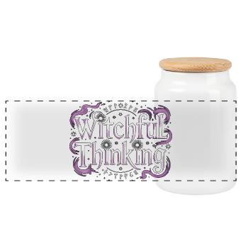 Sorcellerie : Pensée sorcière, adore la lecture du tarot - Boîte à biscuits avec couvercle en bois - blanc - Devant
