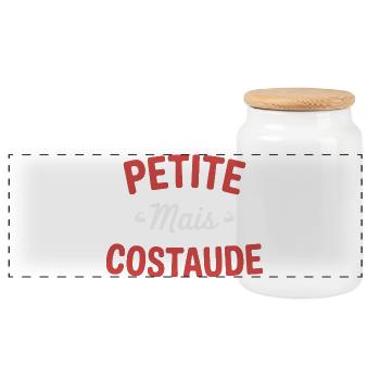 SMALL BUT STRONG Humour, confidence and character - Panoramic Cookie Jar with Wooden Lid - white - Front