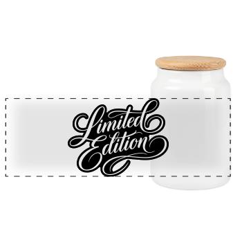 Lettrage en édition limitée - Boîte à biscuits avec couvercle en bois - blanc - Devant