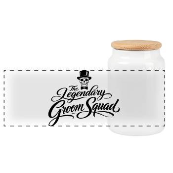 Groom Squad Bräutigam Jga - Panorama Keksdose mit Holzdeckel - Weiß - Vorne
