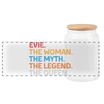 Evie La Femme Le Mythe La Légende La Reine - Boîte à biscuits avec couvercle en bois - blanc - Devant