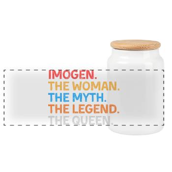 Imogen La Femme Le Mythe La Légende La Reine - Boîte à biscuits avec couvercle en bois - blanc - Devant