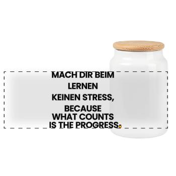 German-English-Rhyme 1 (Ver. B) - Panoramic Cookie Jar with Wooden Lid - white - Front