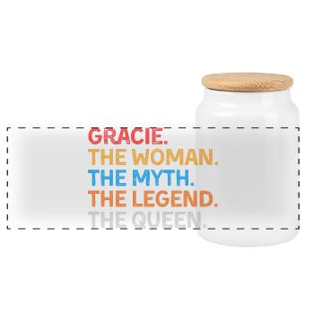 Gracie La Femme Le Mythe La Légende La Reine - Boîte à biscuits avec couvercle en bois - blanc - Devant