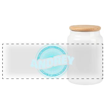 Andrey - Panoramic Cookie Jar with Wooden Lid - white - Front