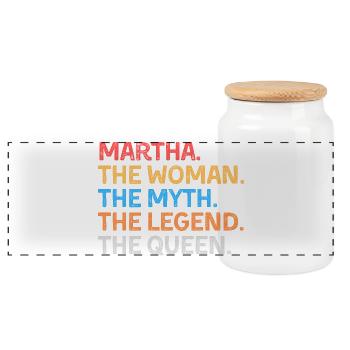 Martha la Femme Le Mythe La Légende La Reine - Boîte à biscuits avec couvercle en bois - blanc - Devant