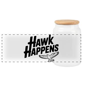 Hawk Happens - Panorama Keksdose mit Holzdeckel - Weiß - Vorne