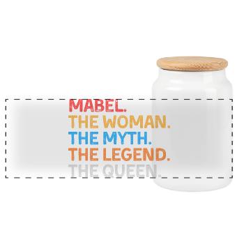 Mabel La Femme Le Mythe La Légende La Reine - Boîte à biscuits avec couvercle en bois - blanc - Devant