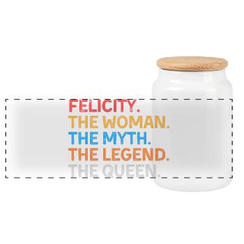 Felicity La Femme Le Mythe La Légende La Reine - Boîte à biscuits avec couvercle en bois - blanc - Devant