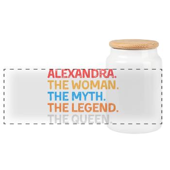 Alexandra La Femme Le Mythe La Légende La Reine - Boîte à biscuits avec couvercle en bois - blanc - Devant