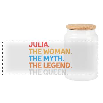 Julia La Femme Le Mythe La Légende La Reine - Boîte à biscuits avec couvercle en bois - blanc - Devant