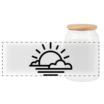 coucher de soleil - Boîte à biscuits avec couvercle en bois - blanc - Devant