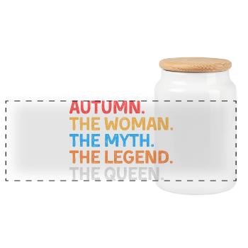 Automne La Femme Le Mythe La Légende La Reine - Boîte à biscuits avec couvercle en bois - blanc - Devant