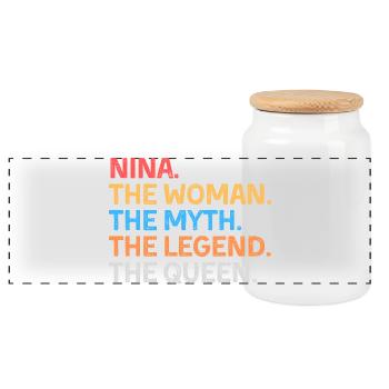 Nina La Femme Le Mythe La Légende La Reine - Boîte à biscuits avec couvercle en bois - blanc - Devant