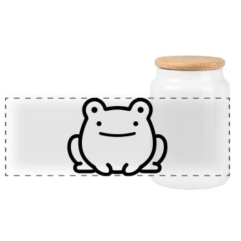 grenouille - Boîte à biscuits avec couvercle en bois - blanc - Devant