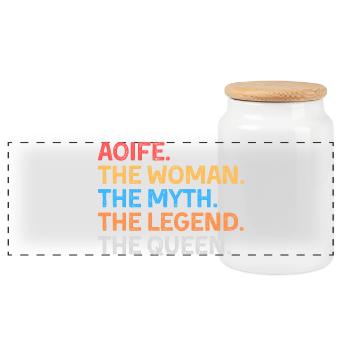 Aoife La Femme Le Mythe La Légende La Reine - Boîte à biscuits avec couvercle en bois - blanc - Devant