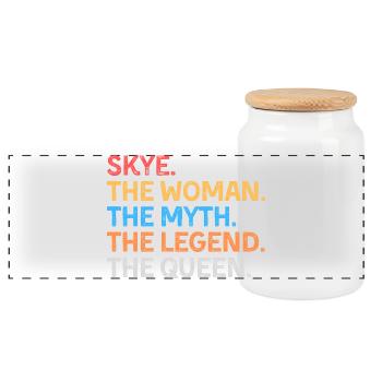 Skye la Femme Le Mythe La Légende La Reine - Boîte à biscuits avec couvercle en bois - blanc - Devant